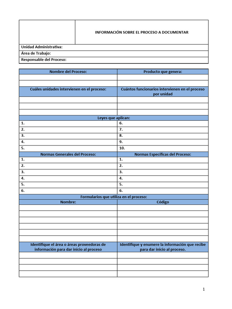 Formulario Para Recabar Información y Documentar Procesos | PDF ...