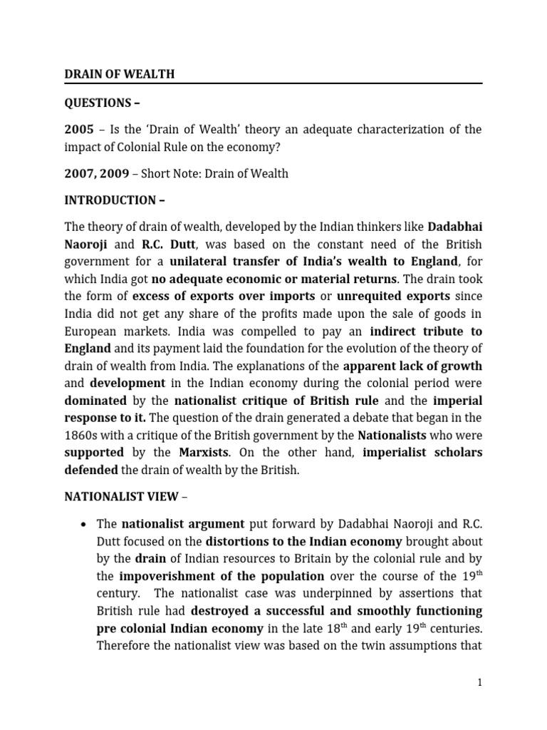 Drain Of Wealth Download Free Pdf Colonialism Wealth