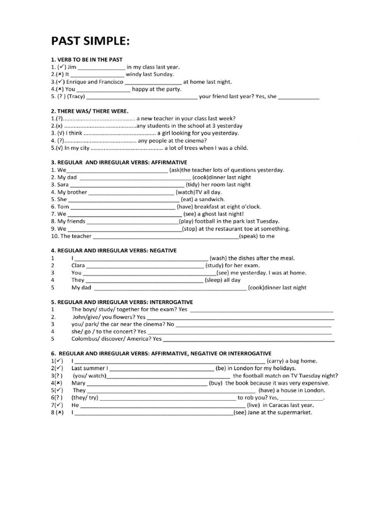 Past simple activity pdf