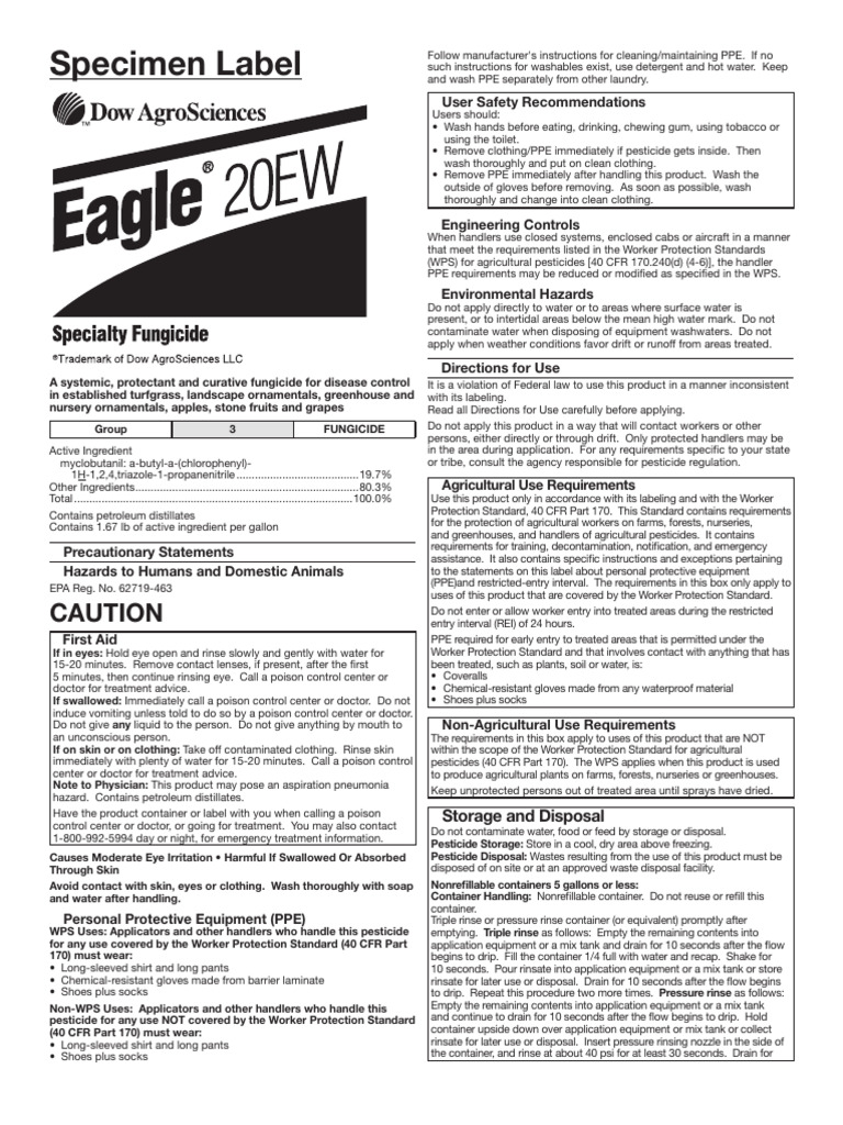 Eagle 20 ew pdf personal protective equipment pesticide