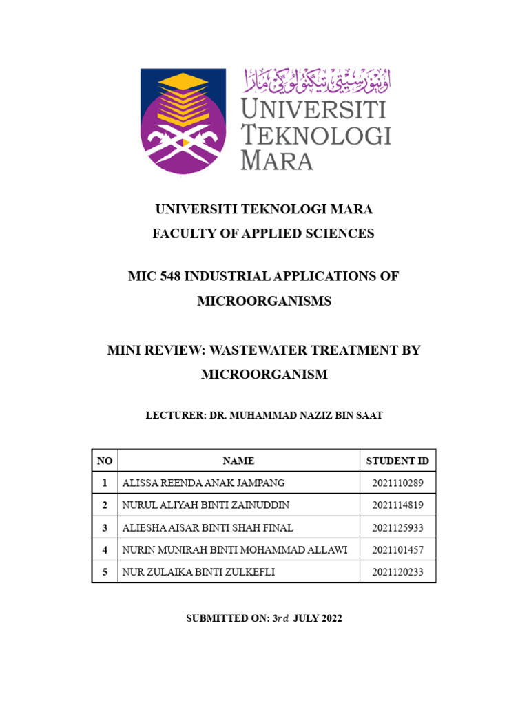Wastewater Treatment Using Microorganisms | PDF | Anaerobic Digestion ...