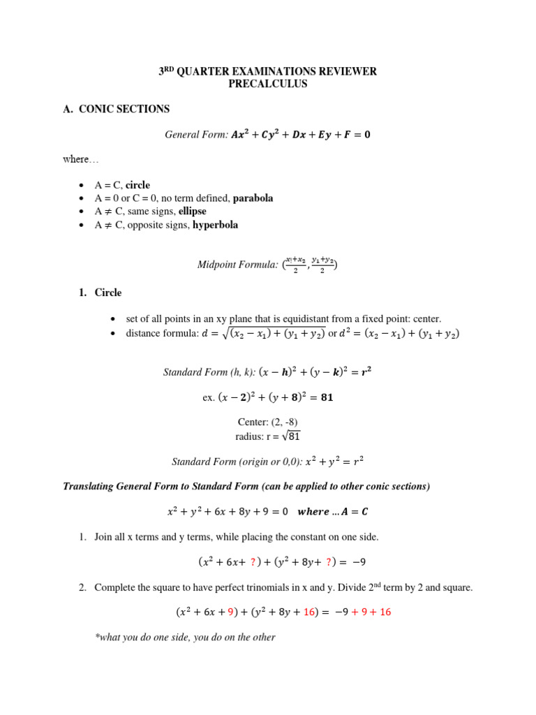 3qe Pcalc Reviewer PDF Classical Geometry Geometric Shapes