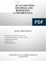 Basic Accounting Principles and Budgeting Fundamentals
