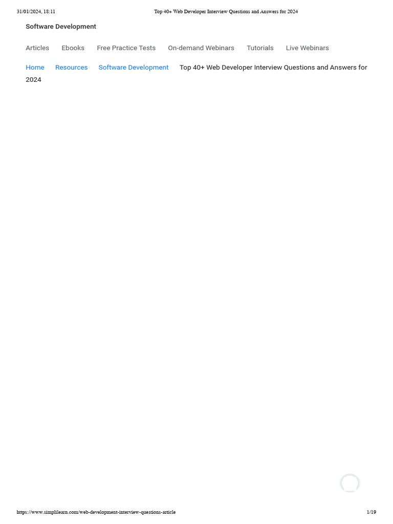Top 40 web developer interview questions and answers for 2024 pdf