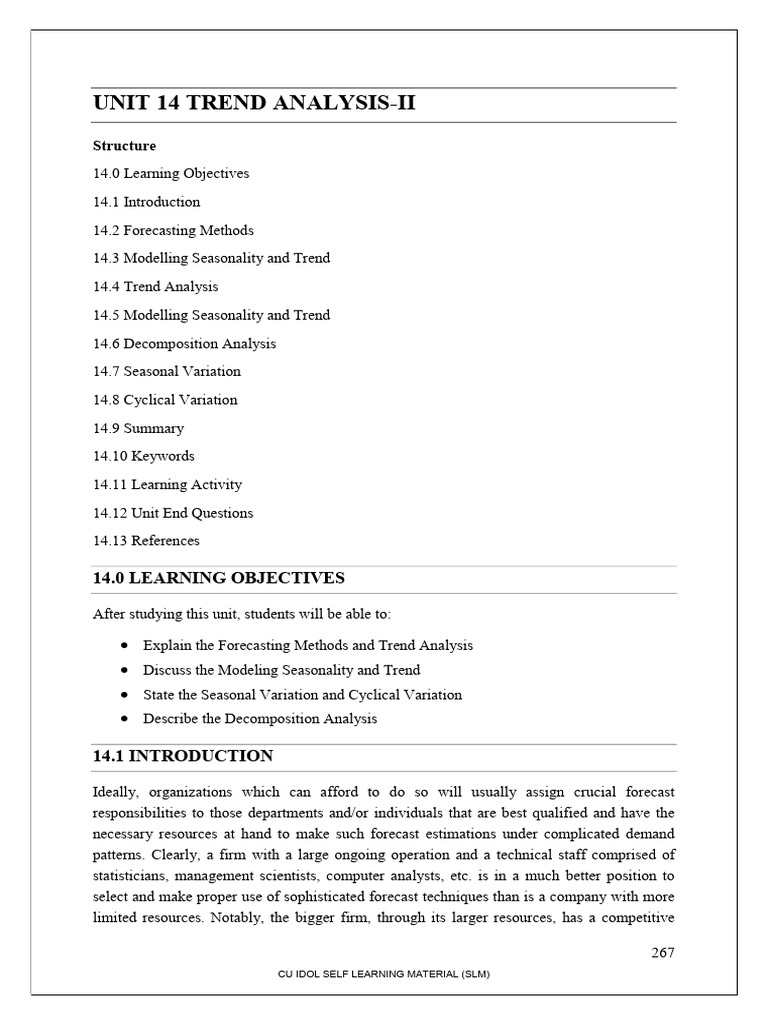 Trend Analysis & Forecasting Methods | PDF | Forecasting | Seasonality