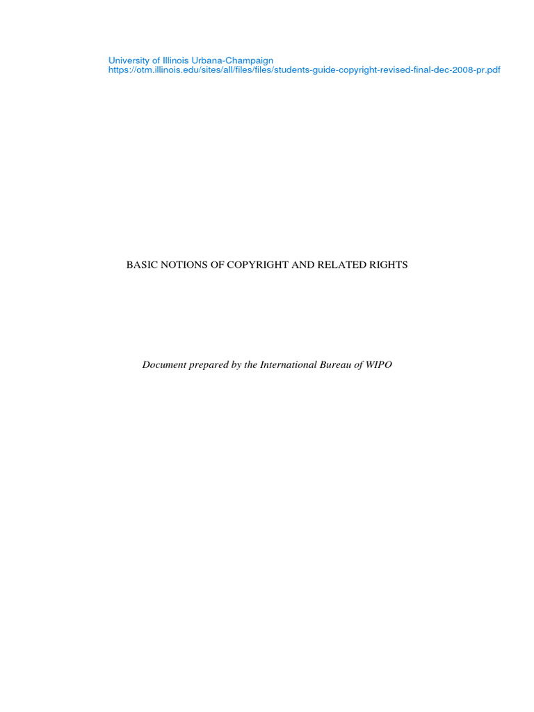 Basic Notions of Copyright and Related Rights | PDF | Copyright ...
