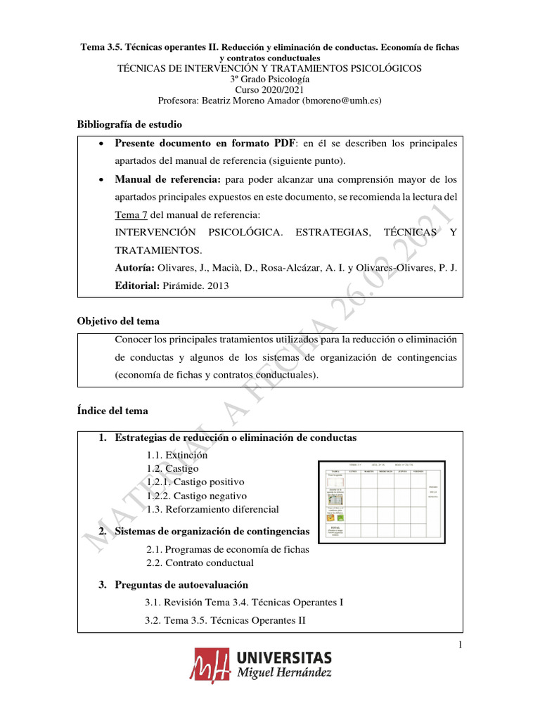 Tema-3.5.T.OperantesII Apuntes-Manual 26.02.2021 | PDF | Reforzamiento ...