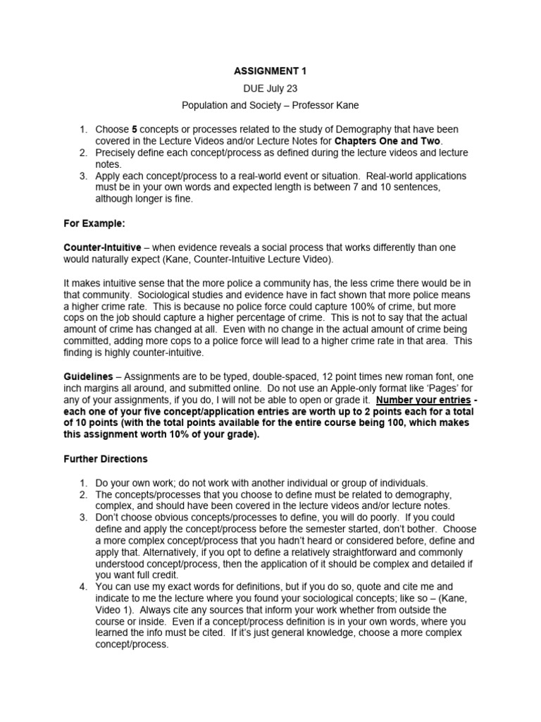 Assignment 1 - Population and Society | PDF | Concept | Crimes