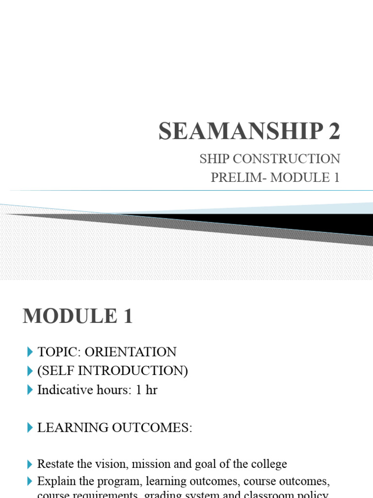 Prelim Module 1 2 | PDF | Ships | Deck (Ship)