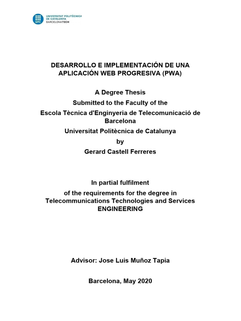 Final Degree Thesis | PDF
