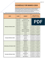 Mock Exams Timetable