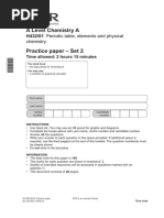 A Level Chemistry A H432/01 Periodic Table, Elements and Physical Chemistry Practice Paper - Set 2