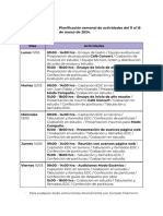 Planificación Semanal de Actividades Del 11 Al 15 de Marzo 2024