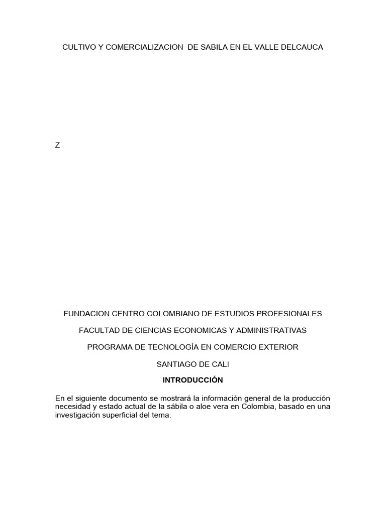 Sabila | PDF | Agricultura | Colombia