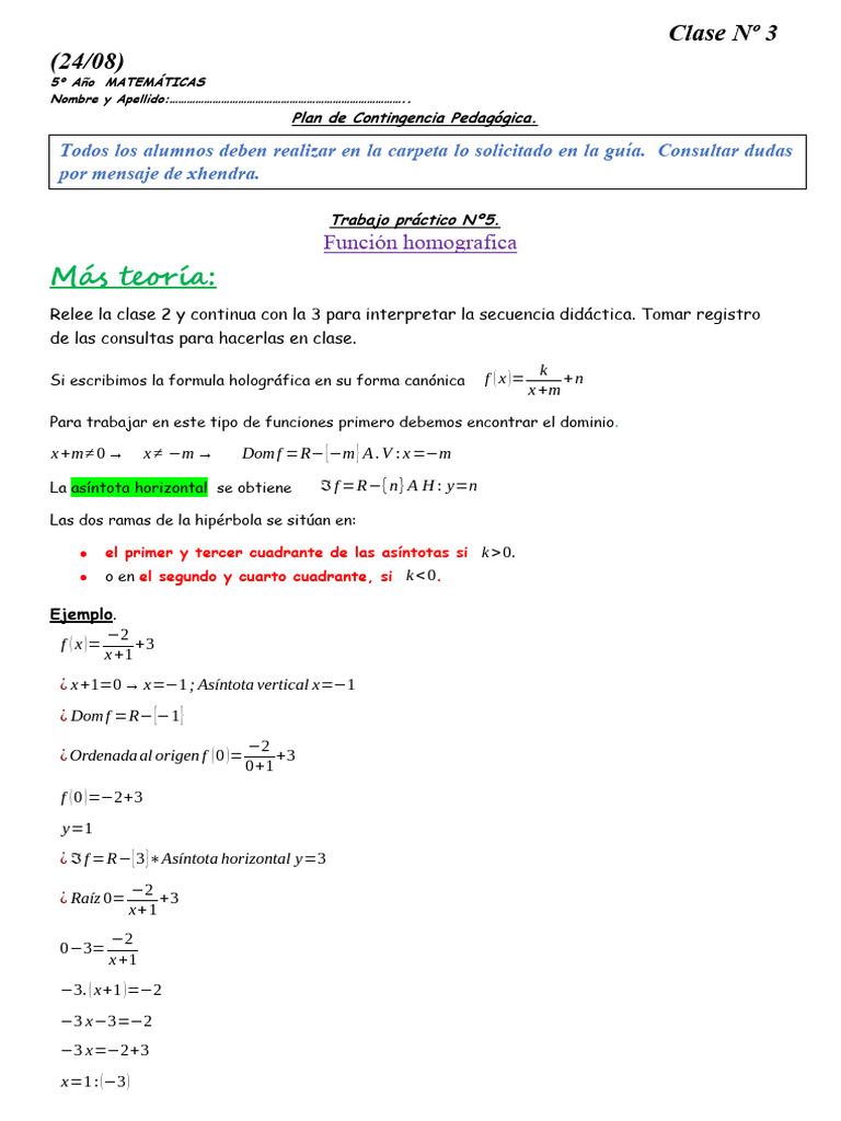 Función Homográfica en Forma Canónica | PDF | Métodos y materiales de ...