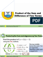 Product of the Sum and Difference Of Two Terms
