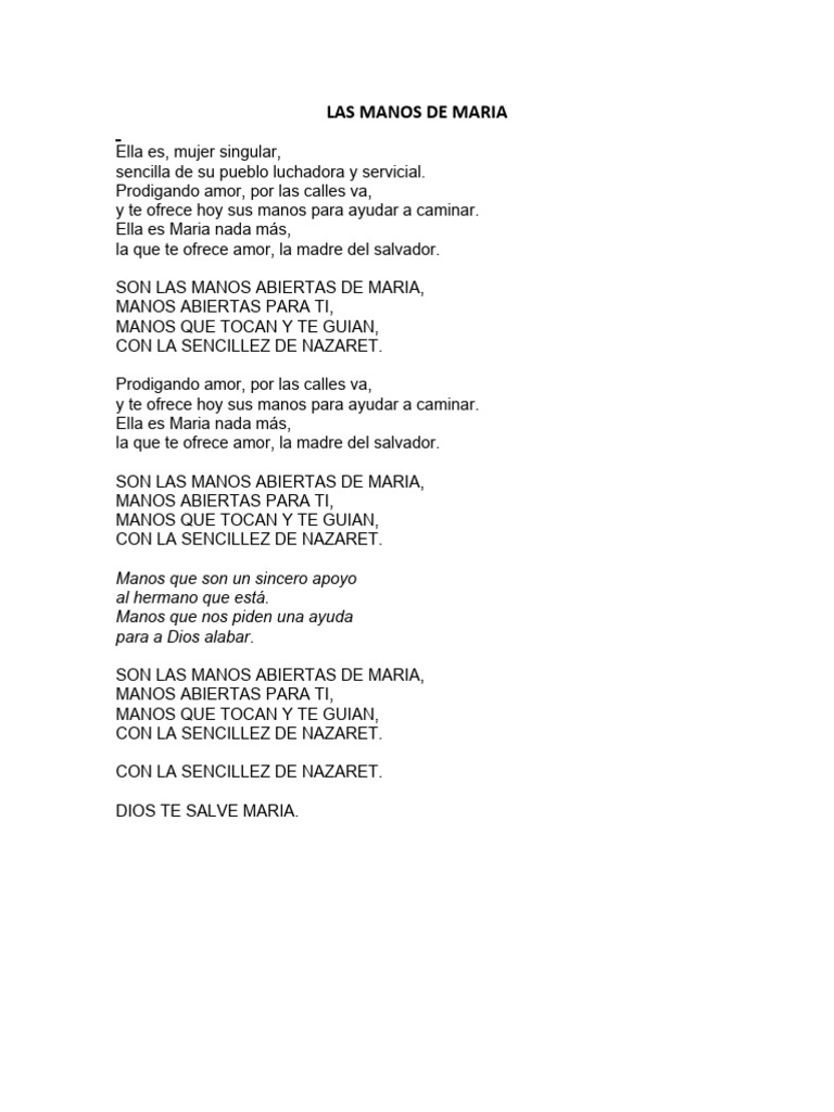 Las Manos de Maria PDF