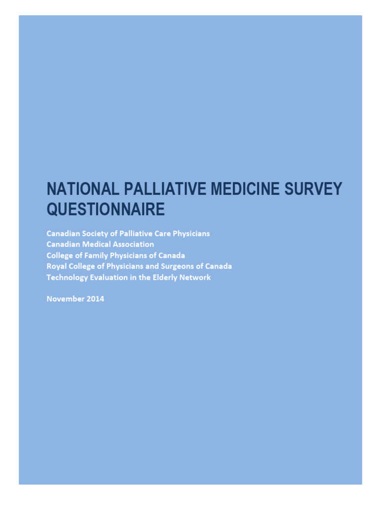Palliative Medicine Survey Questionnaire e | PDF | Medicine | Health Care