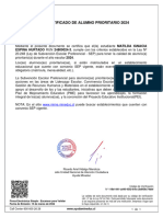 Certificado de Alumno Prioritario 2024: ESPINA HURTADO RUN 24809024-3, Cumple Con Los Criterios Establecidos en La Ley Nº