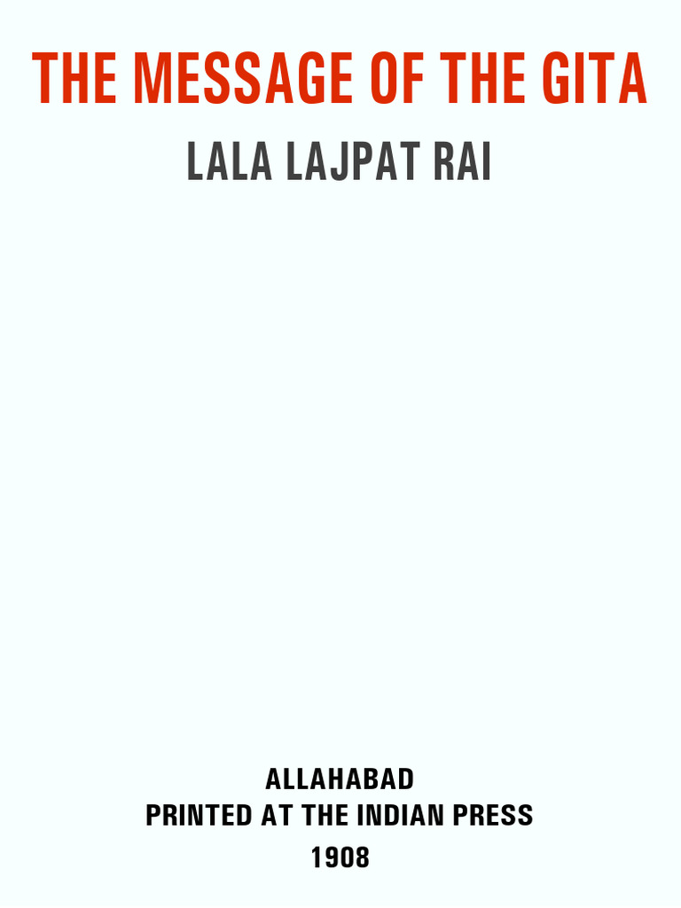 Lala Lajpat Rai on the Bhagavad Gita | PDF | Bhagavad Gita | Yoga