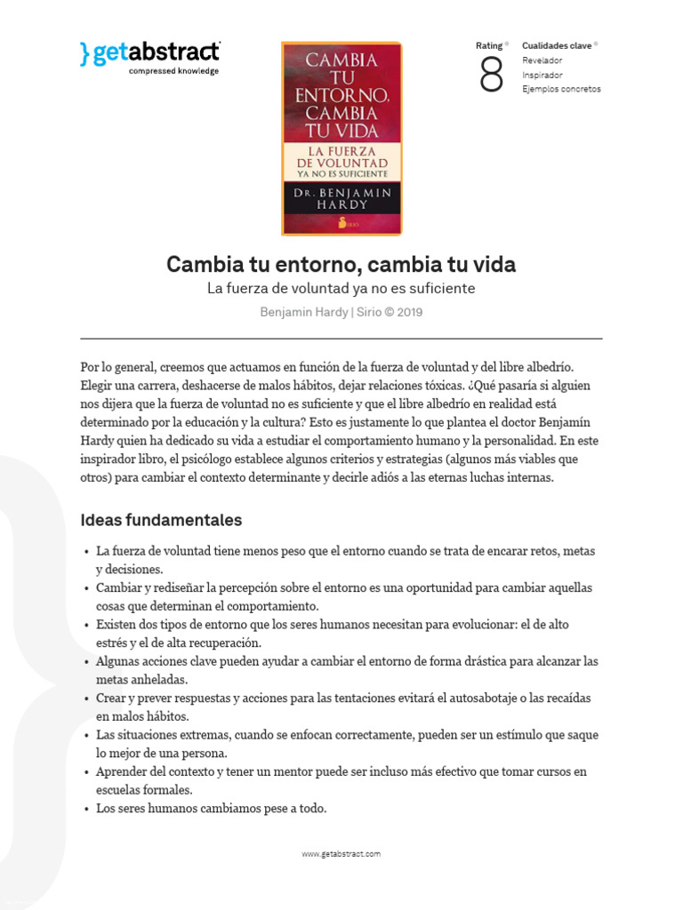 Cambia Tu Entorno Cambia Tu Vida Hardy Es 39041 | PDF | Estrés ...