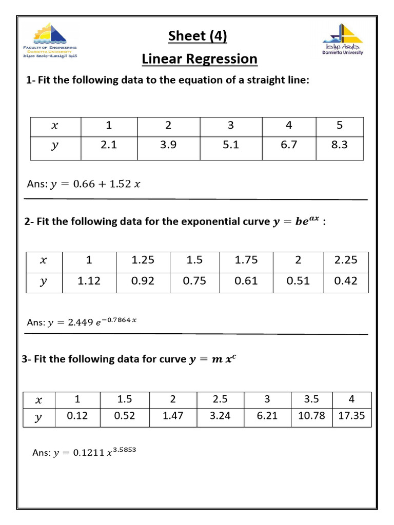 Linear Regression Data Fitting Techniques | PDF