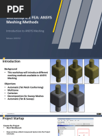 Mesh-Intro 19R2 WS2.1 FEA Workshop Instructions ANSYS Meshing Methods