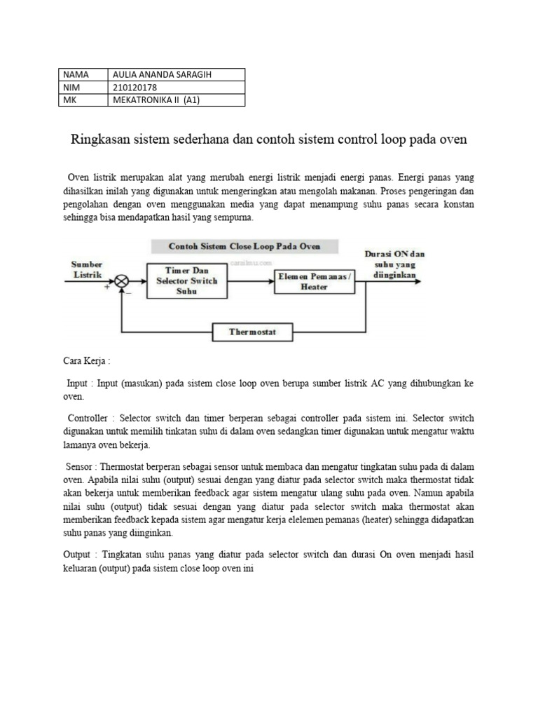 Contoh Sistem Loop Tertutup Oven | PDF