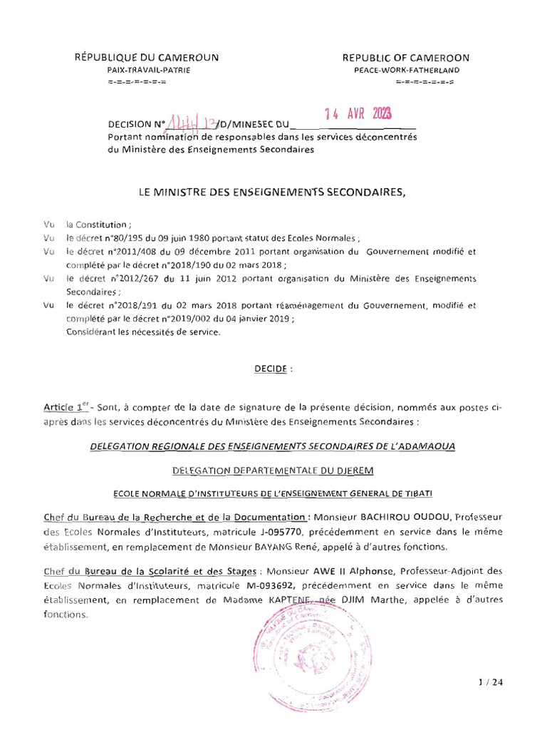 Chef de Bureau | PDF