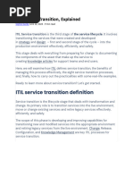 ITIL Service Transition - B