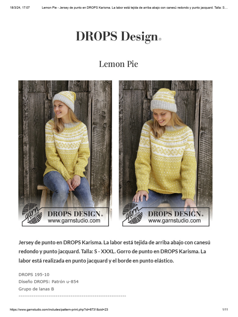 Patron Lemon Pie Jacquard | PDF