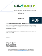 Certificacion Comercial Carlos Moreno