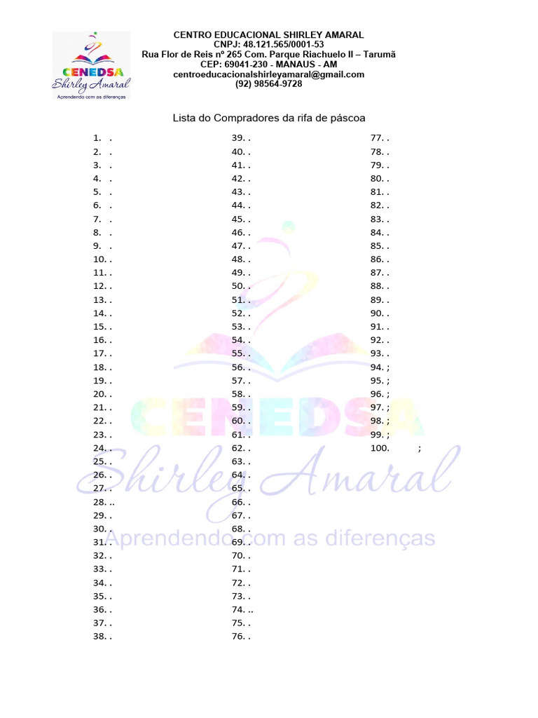 Lista Do Compradores Da Rifa (1) (Recuperado) | PDF