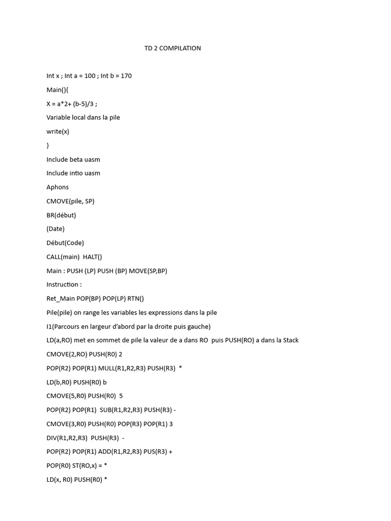 TD 2 Compilation | PDF | Programmation informatique | Informatique
