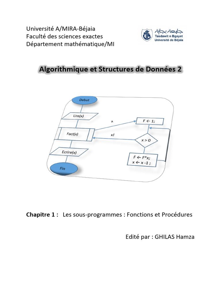 Sous-programmes en Algorithmique C | PDF | Paramètre (Programmation ...