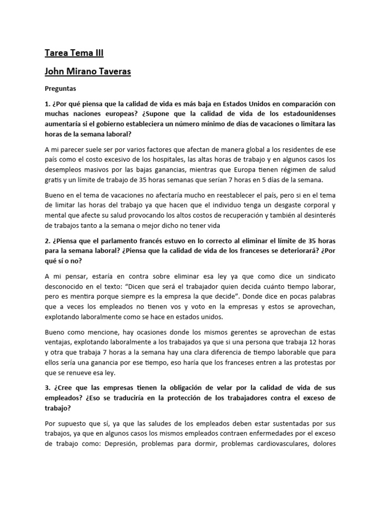 Tarea Tema 3 | PDF | Desempleo | Los Estados Unidos