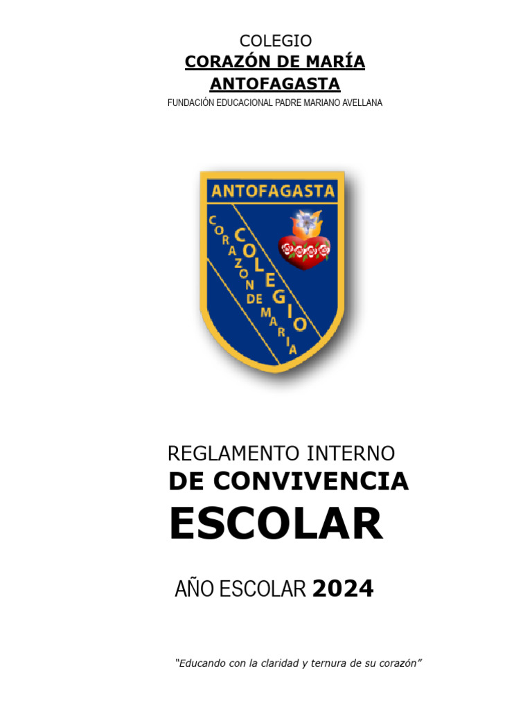 Reglamento de Convivencia Escolar 2024 | PDF | Enseñando | Maestros