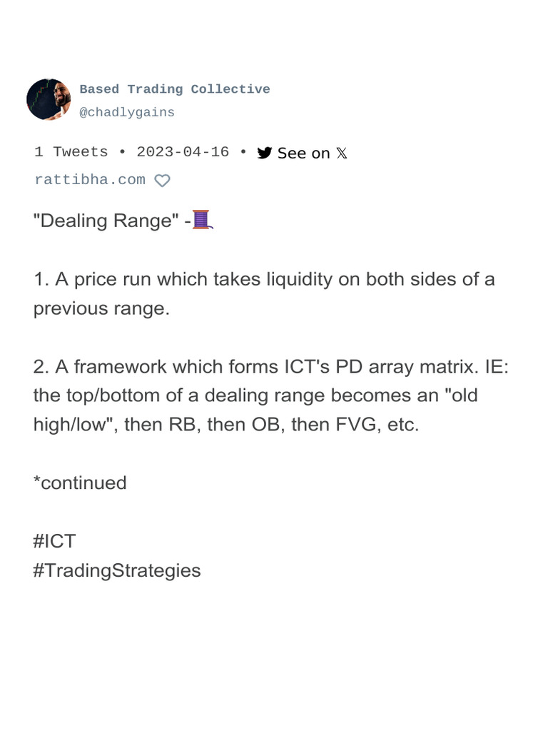 Understanding Dealing Ranges in Trading | PDF
