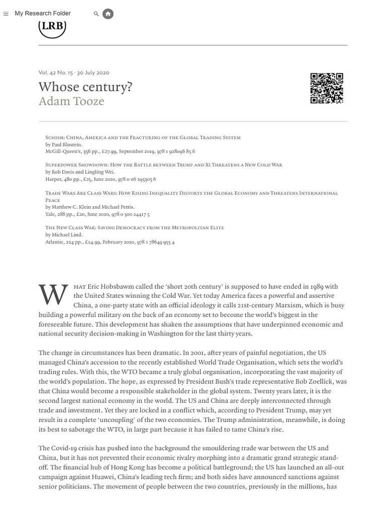 US-China Trade Tensions Explored | PDF | China | World Politics
