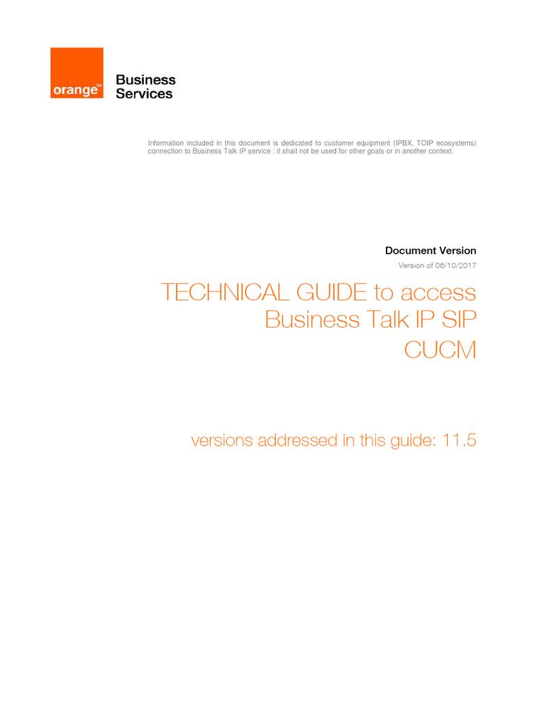 Business Talk IP Access Guide for CUCM | PDF | Session Initiation ...