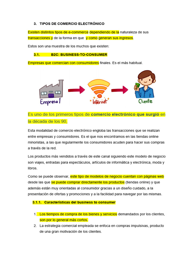 Tipos de Comercio Electrónico: B2C y B2B | PDF | Comercio electrónico ...