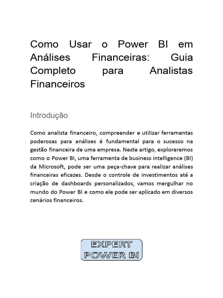 Como Usar o Power BI em Análises Financeiras - Guia Completo para ...