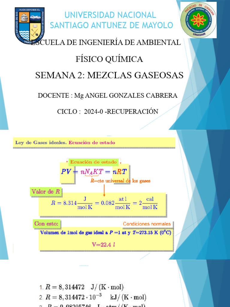 Mezclas Gaseosas | PDF | Gases | Probabilidad Aplicada