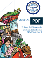 Politica Antisoborno Quito Honesto 2023