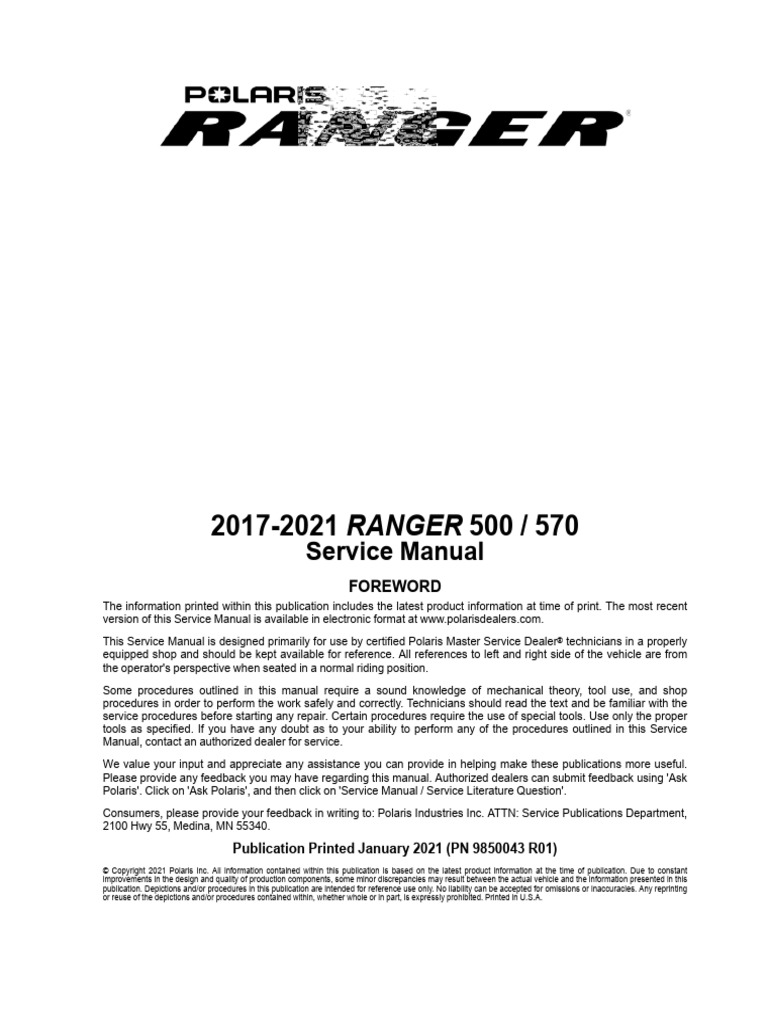 2013 POLARIS RANGER 500 SERVICE MANUAL PDF FREE DOWNLOAD visual data 5