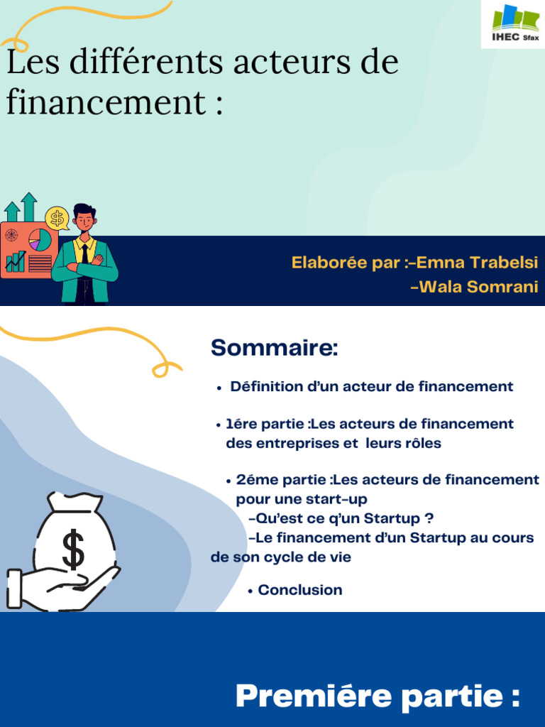 Acteurs de financement des startups | PDF | Capital risque | Finance d ...