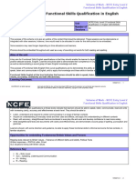 Ncfe Entry Level 2 Functional Skills Qualification in English Scheme of Work v30