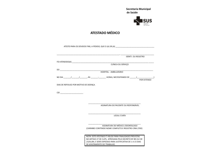 Atestado Sus | PDF