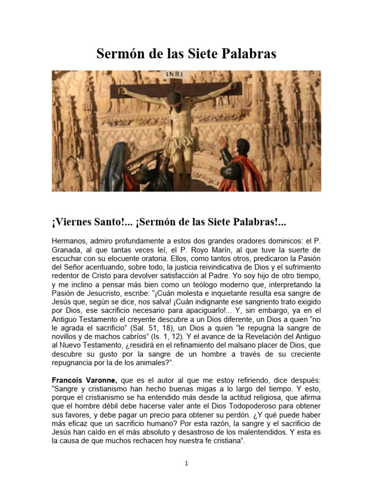 Sermón De Las Siete Palabras Pdf Jesús Pecado