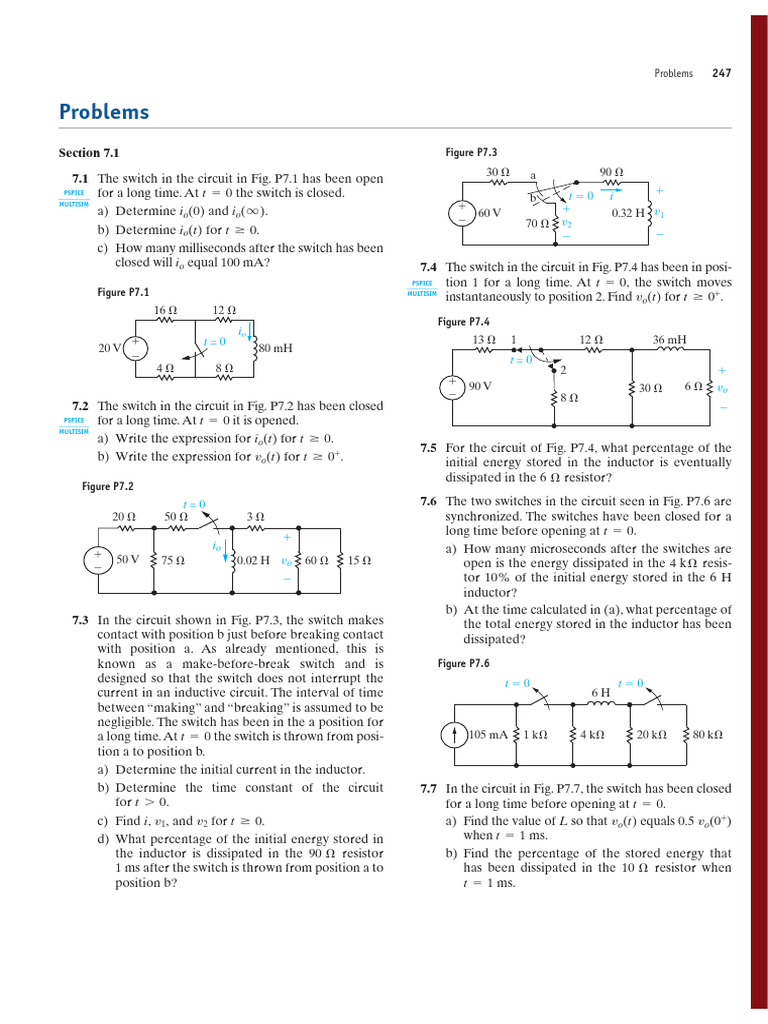 Circuit Switch Operation Problems | PDF | Capacitor | Electrical Network